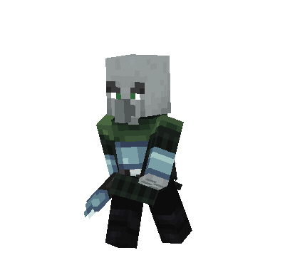 An Illager Spearman walking.